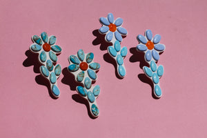 Florecer Dangles-Faux Turquoise