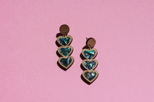 Abalone Shell & Wood Heart Drops