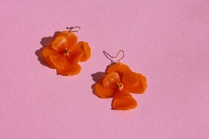 Poppy Dangles No. 1 - Translucent Orange