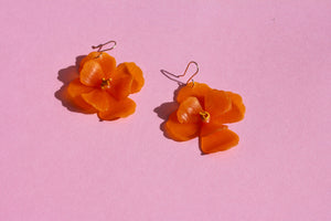 Poppy Dangles No. 1 - Translucent Orange