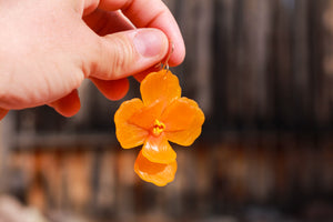 Poppy Dangles No. 1 - Translucent Orange