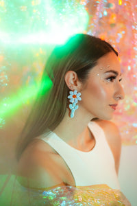 Florecer Dangles-Faux Turquoise