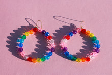 Load image into Gallery viewer, Rainbow Beaded Hoops-Choose Size