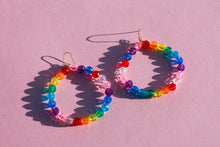 Load image into Gallery viewer, Rainbow Beaded Hoops-Choose Size
